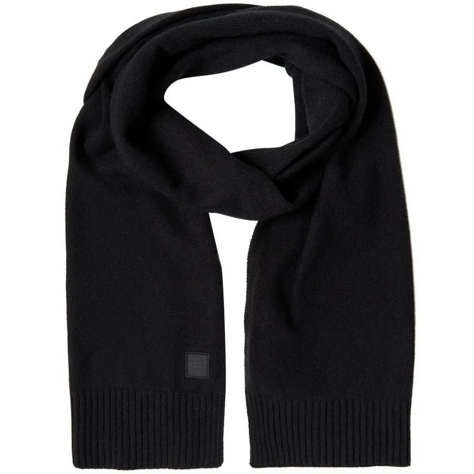 Boss ribbed logo scarf