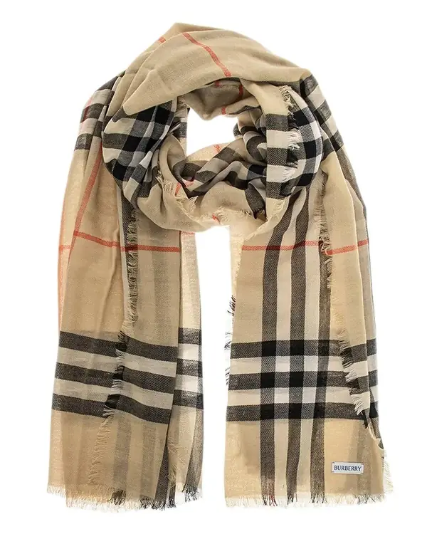 Burberry check wool scarf