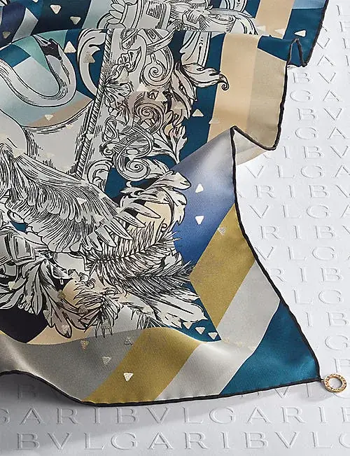 BVLGARI silk twill square scarf