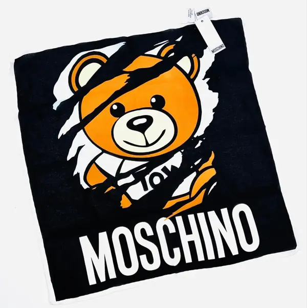 Moschino teddy bear print scarf