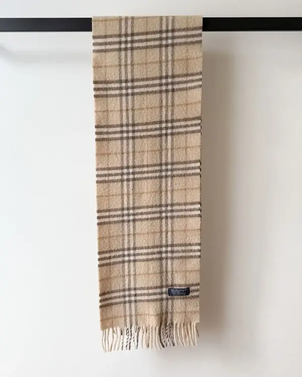 Mulberry plaid lambswool scarf image 2