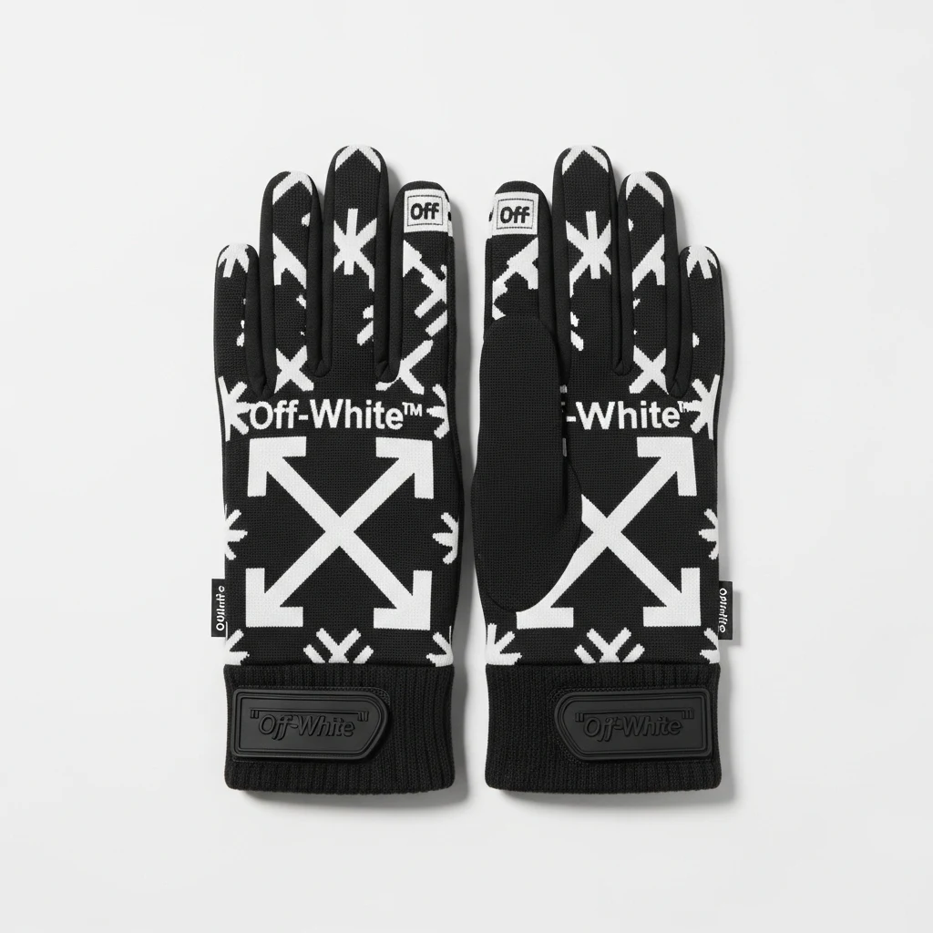 Off-White arrow print gloves image 3